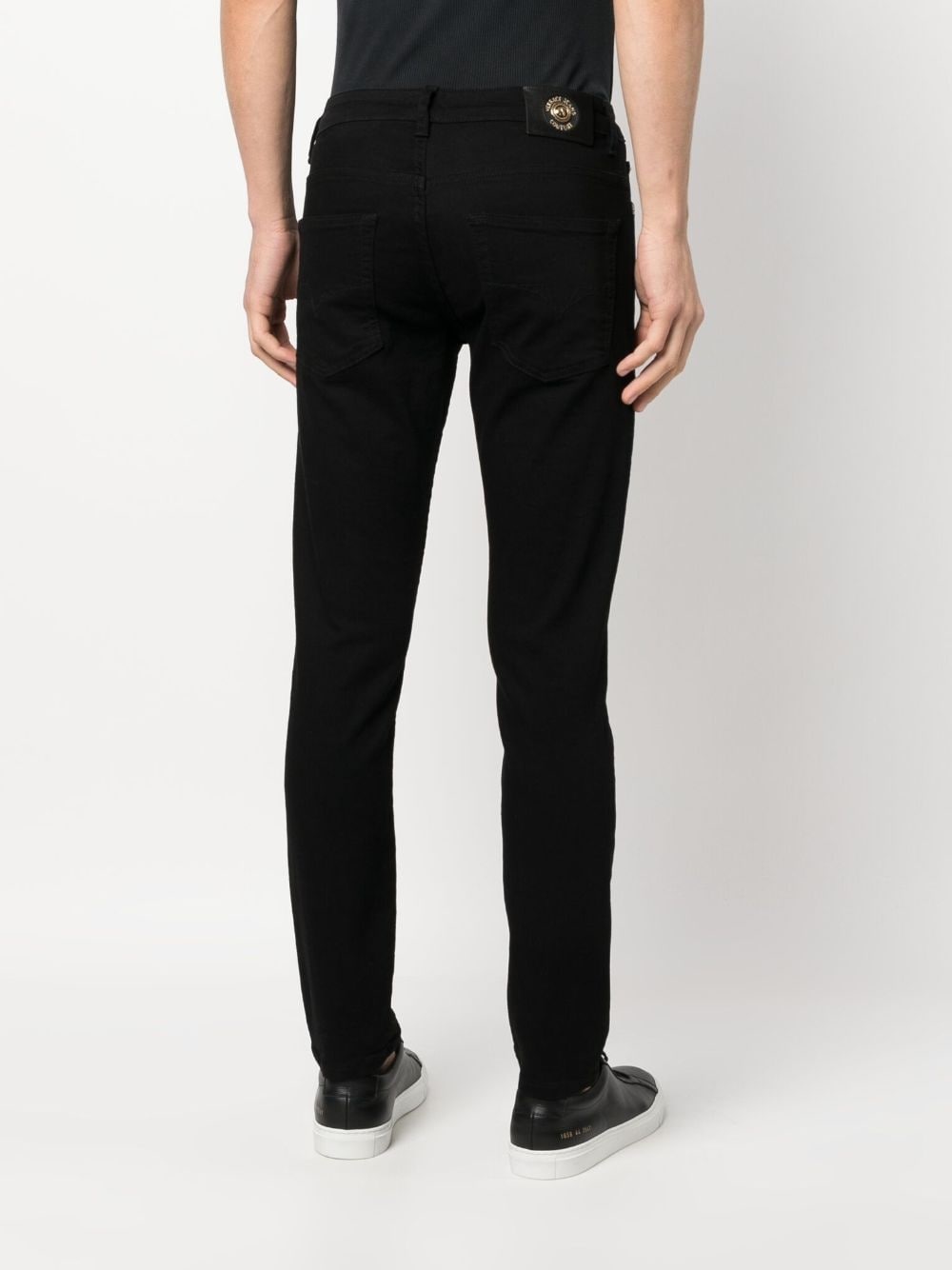 logo-patch cotton trousers - 4