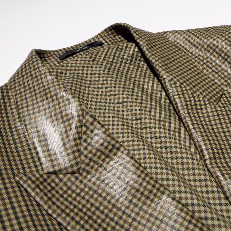 Gingham wool double-breasted jacket 6
