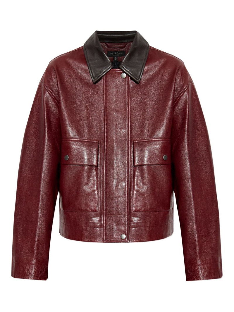 flap-pocket leather jacket 1