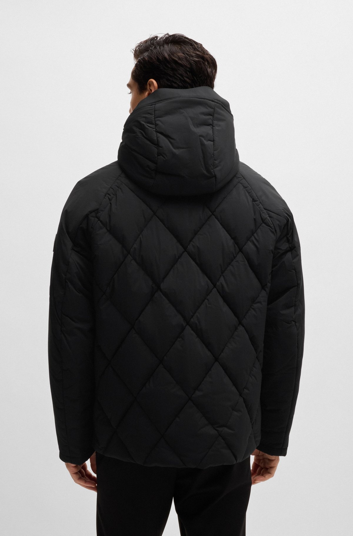 DOWN JACKET IN COMFORT-STRETCH RIPSTOP WITH HOODED COLLAR - 4