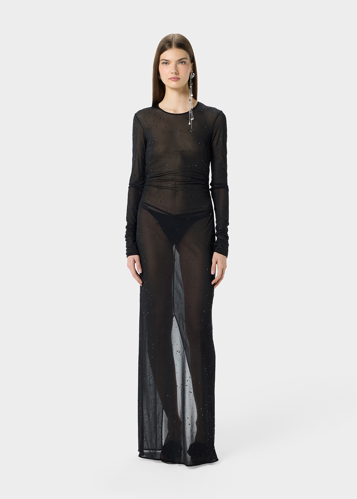 JERSEY LONG DRESS WITH EMBROIDERY - 2