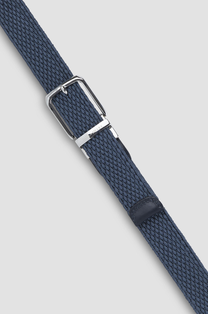 Paul & Shark STRIPED ELASTIC BELT WITH LEATHER TRIMS outlook