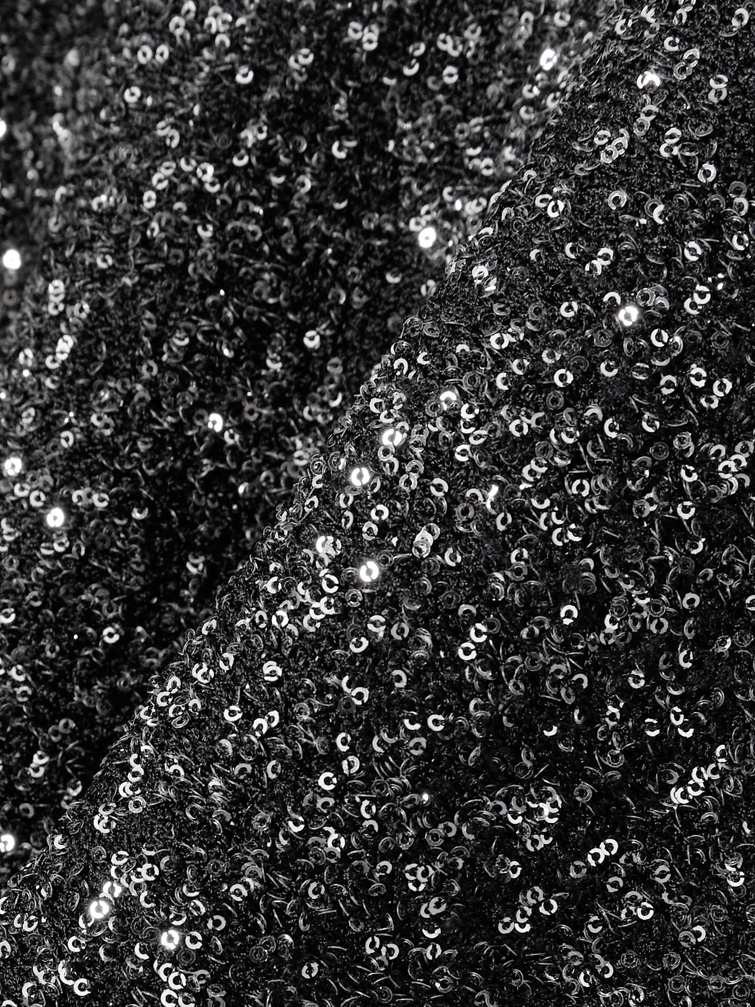 Sequined knitted turtleneck sweater Black - 4