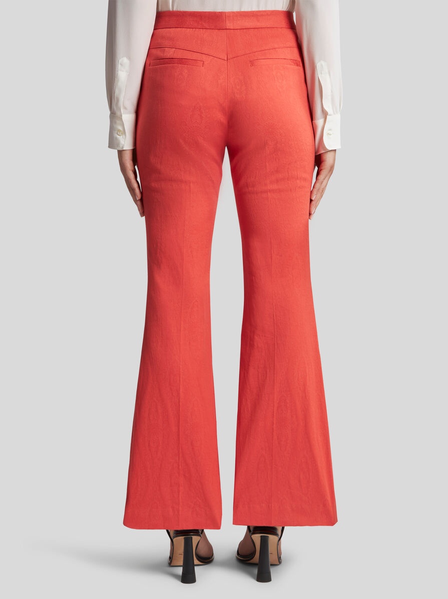 COTTON JACQUARD TROUSERS WITH MEDALLION MOTIF - 5