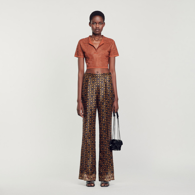 Sandro Cropped rhinestone sweater outlook