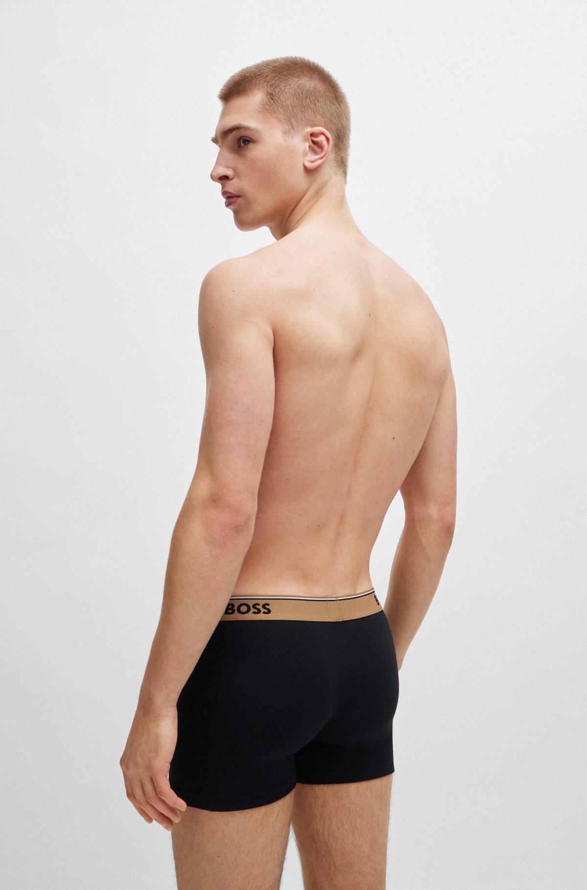 THREE-PACK OF STRETCH-COTTON BOXER BRIEFS WITH LOGO WAISTBANDS - 3