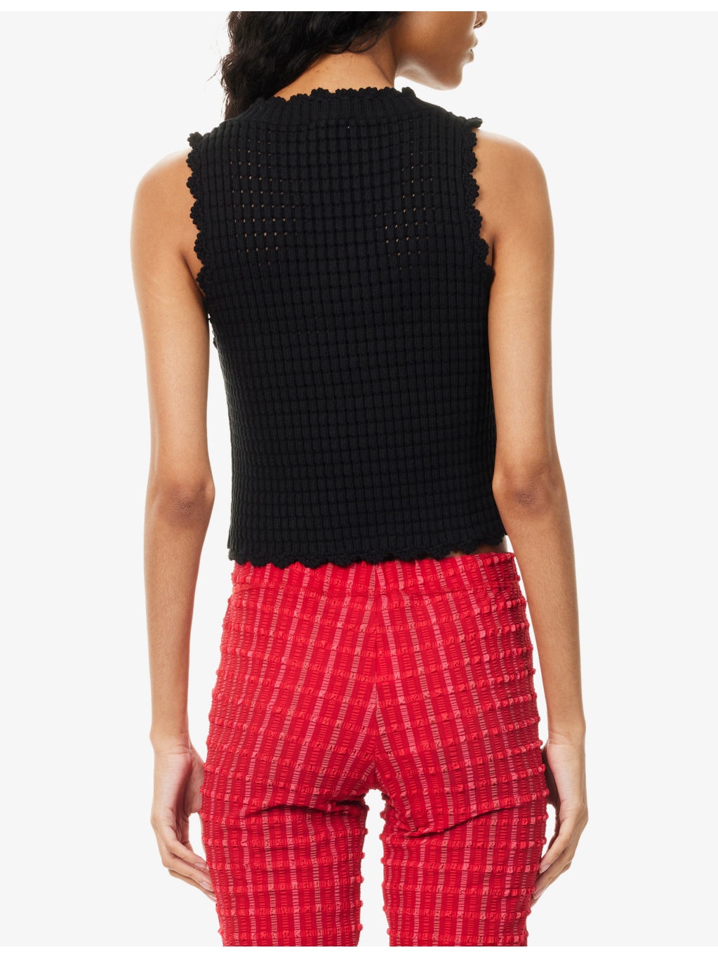 Textured-Knit Open-Front Knitted Cotton And Cashmere Top - 4