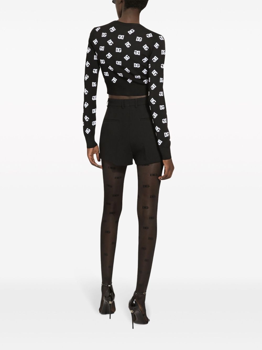 pleated high-waisted shorts - 4