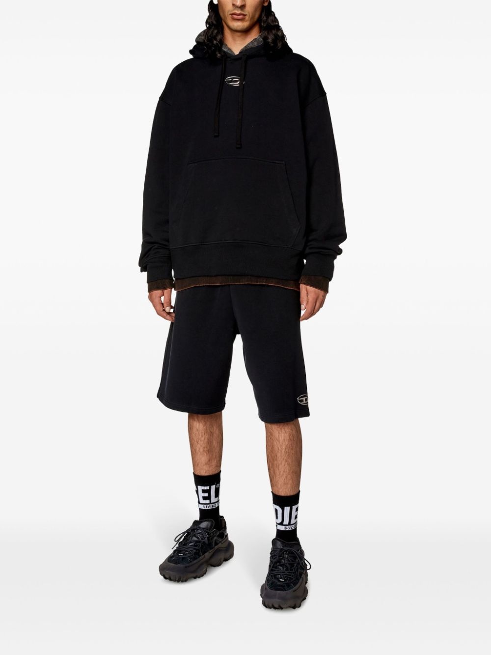 metallic logo hoodie - 2