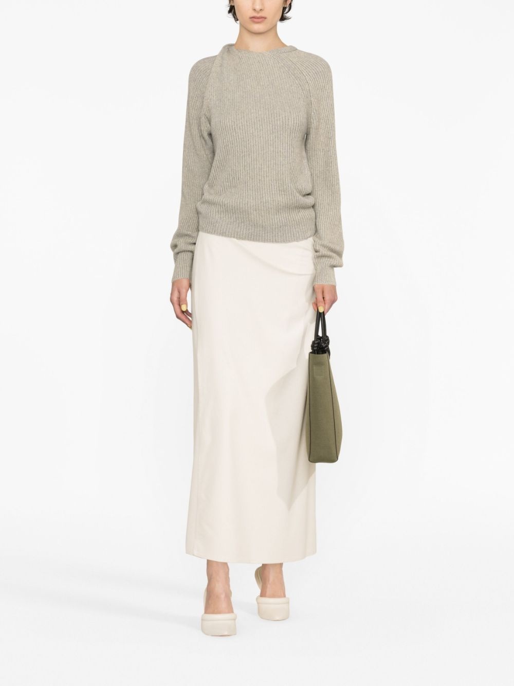 twist-detail ribbed jumper - 2