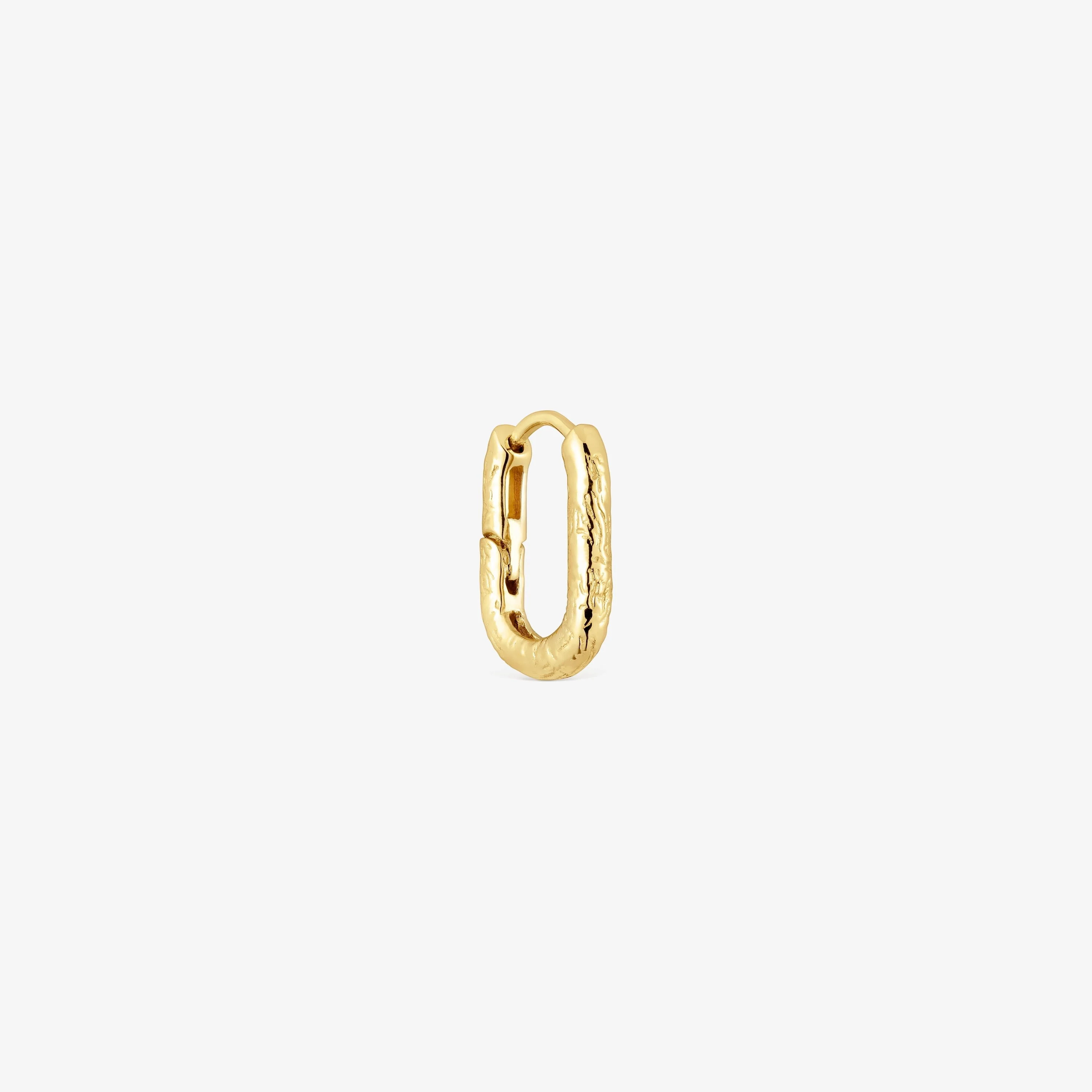 Individual 18K solid gold textured hoop Earring Basics - 1