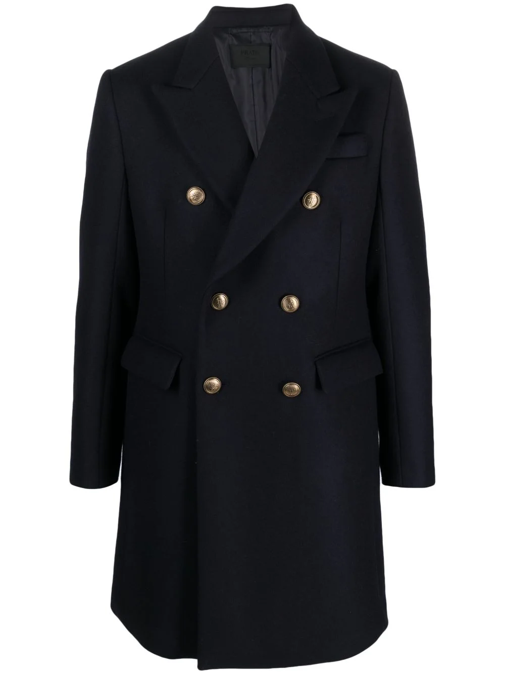 double-breasted peak-lapels coat - 1