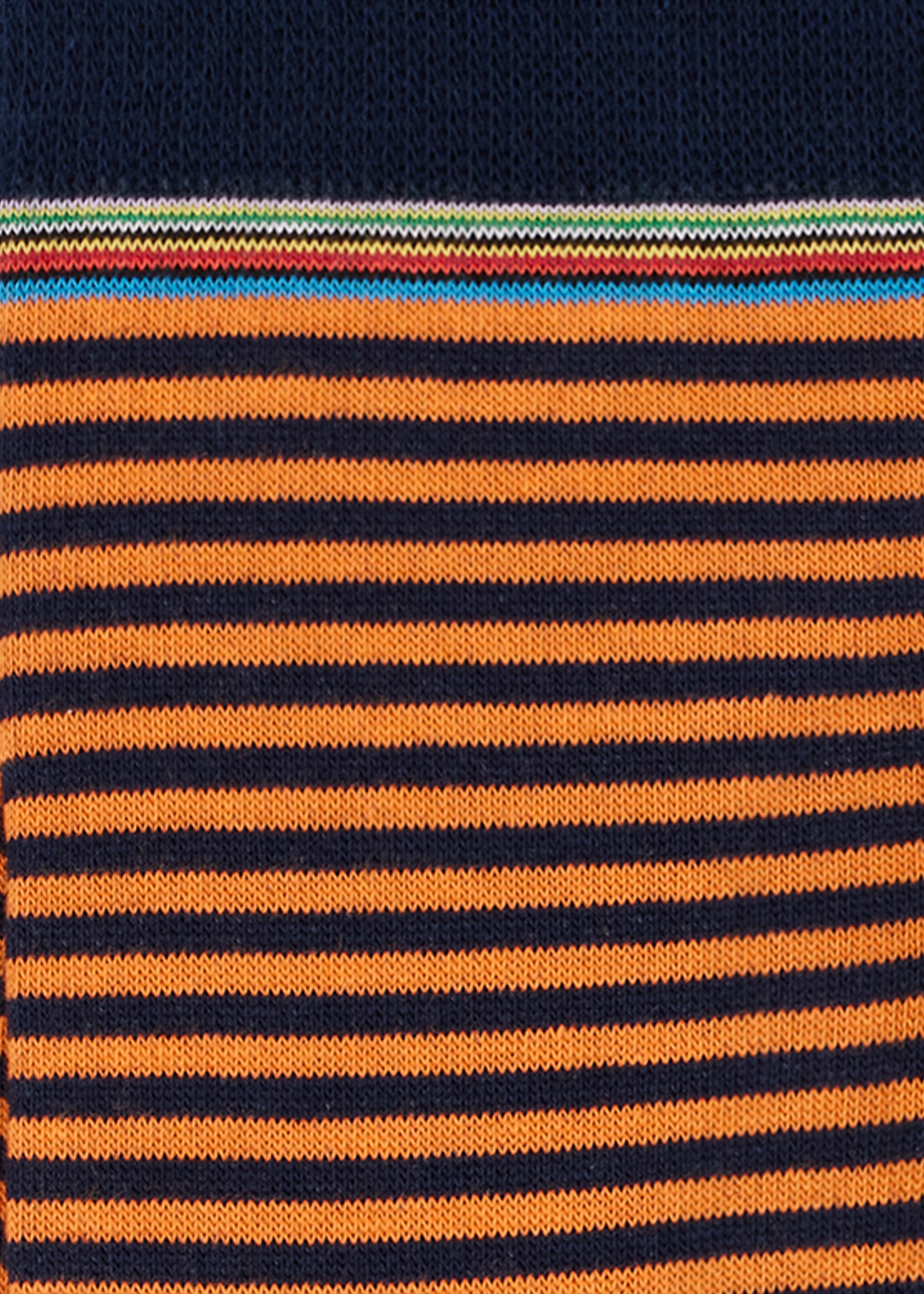 Navy and Orange Stripe Socks - 3