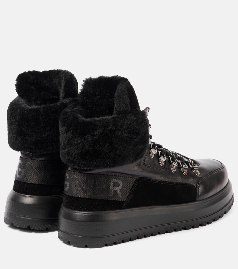 BOGNER Shearling-trimmed leather boots outlook