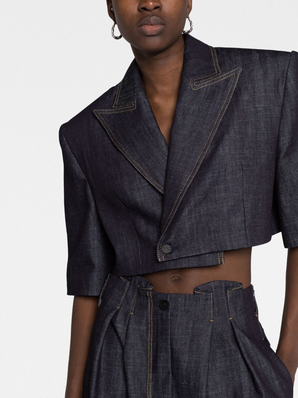 Aspos denim cropped blazer - 5