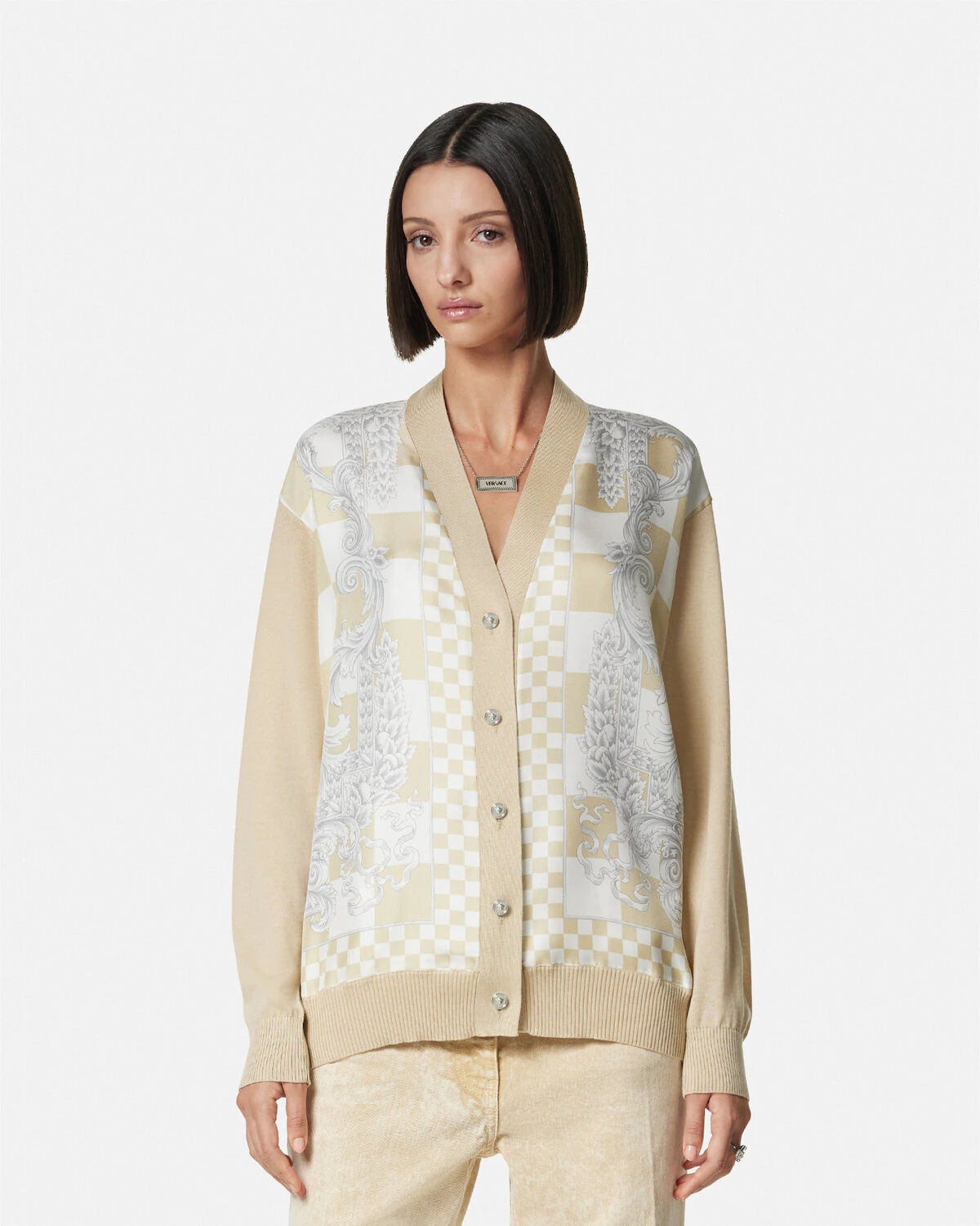 Medusa Contrasto Knit Cardigan - 4