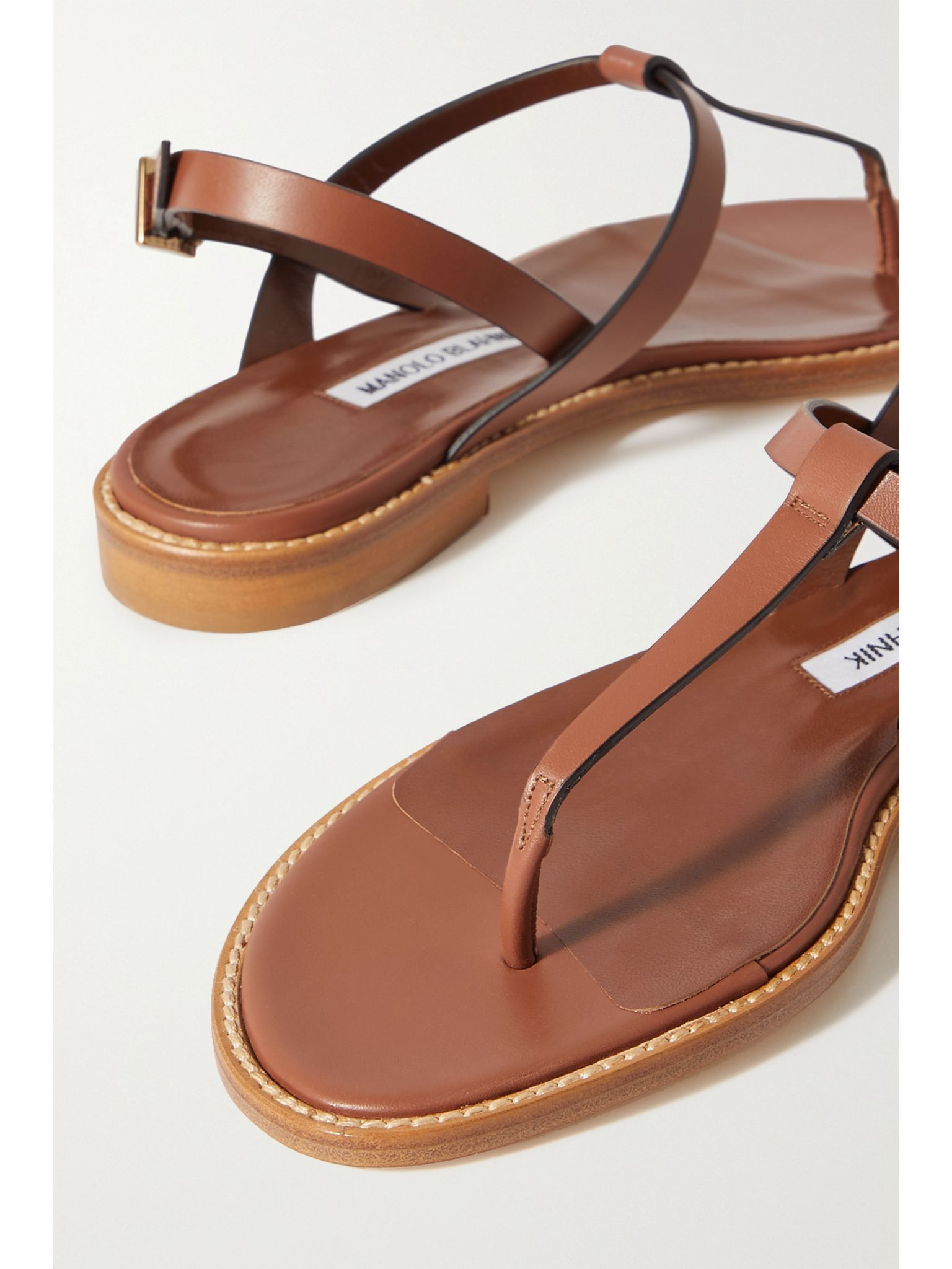 Hata leather slingback sandals Tan - 4