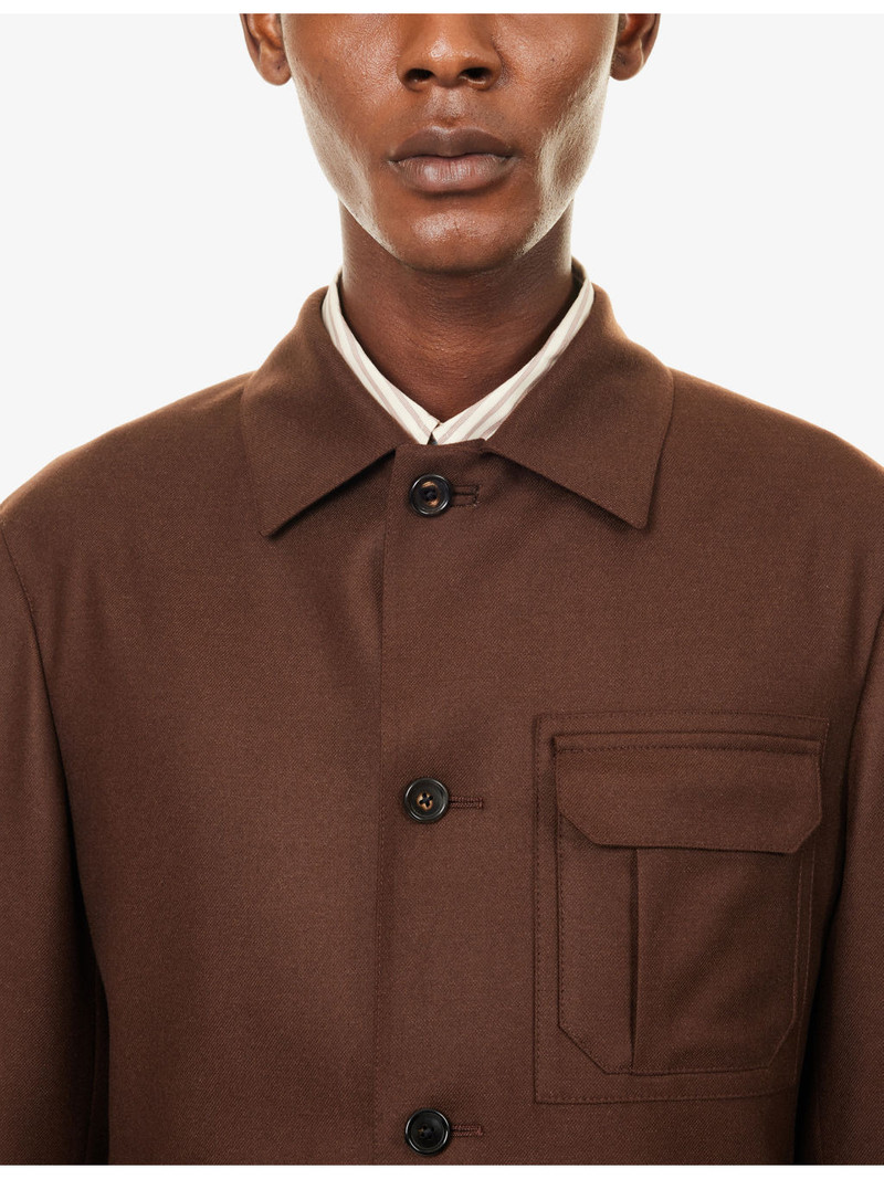 Notch-Lapel Virgin-Wool and Cashmere-Blend Overshirt 5