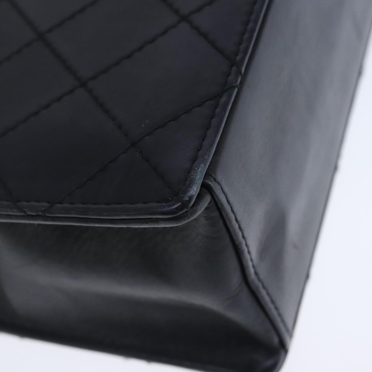 CHANEL Hand Bag Lamb Skin Black CC - 16