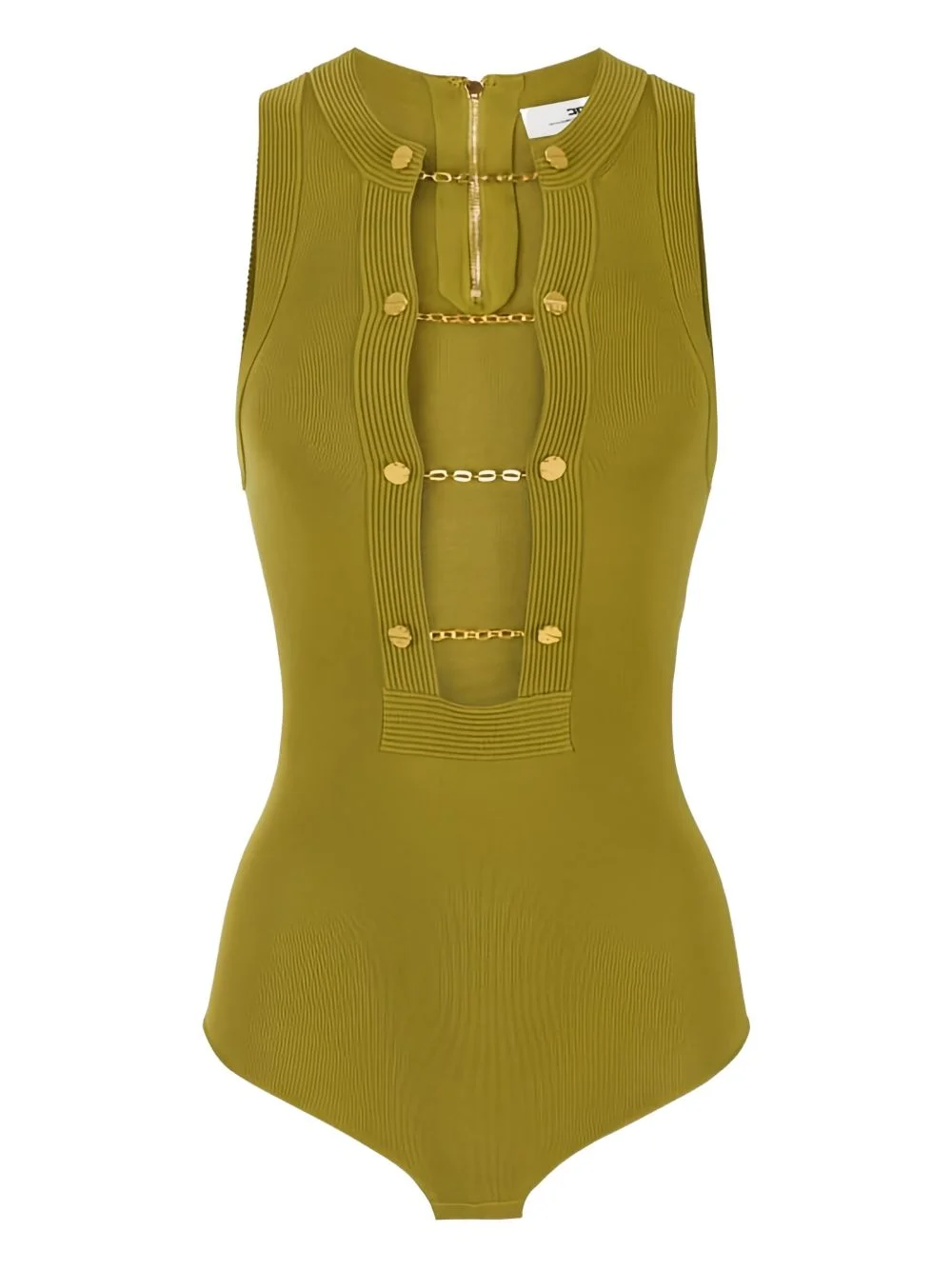 chain-detail knitted bodysuit - 1