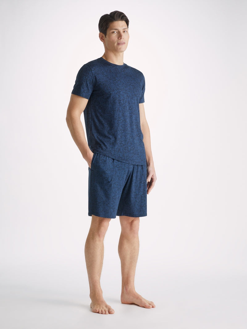 Derek Rose Men's Lounge Shorts London 10 Micro Modal Navy outlook