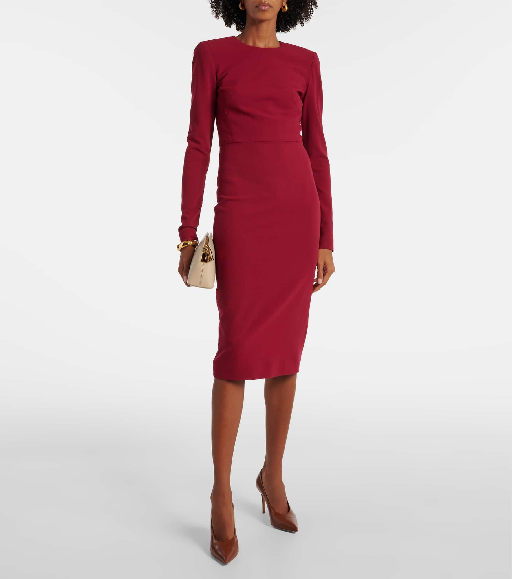 Wool-blend crêpe midi dress - 2