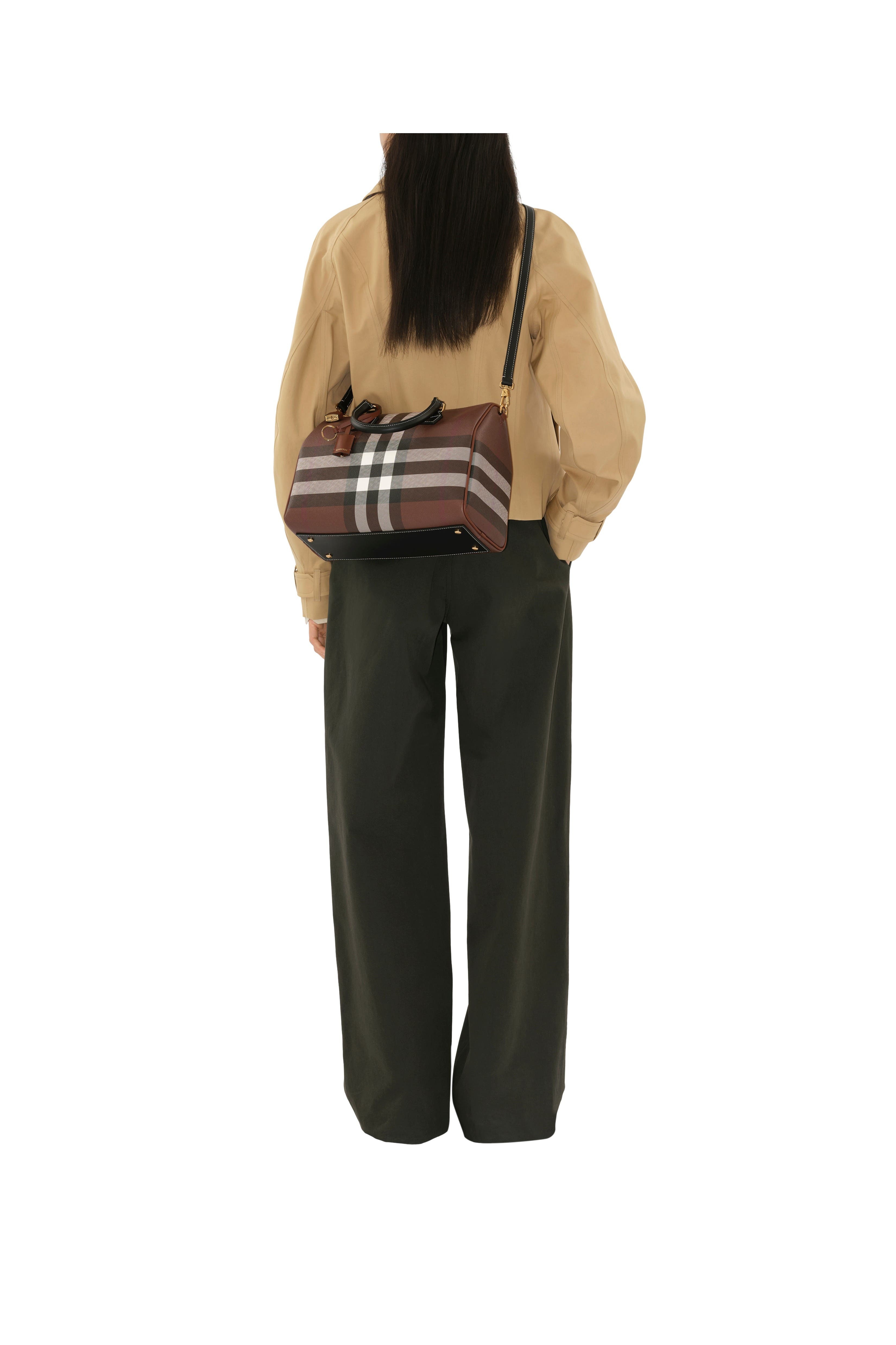 burberry Medium Check Bowling Bag in Dark Birch Brown at Nordstrom - 3