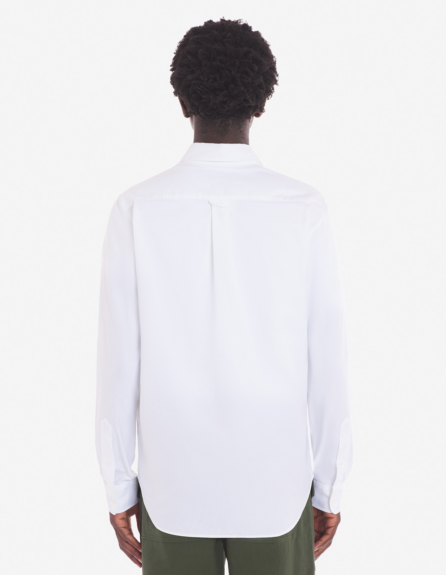 BUTTON DOWN CLASSIC SHIRT WITH INSTITUTIONAL FOX HEAD PATCH IN OXFORD - 6