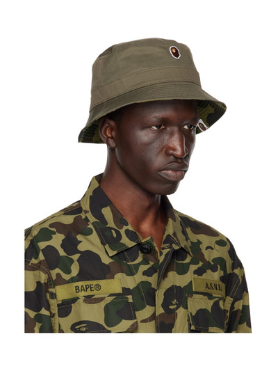 A BATHING APE® Green 1st Camo One Point Reversible Bucket Hat outlook