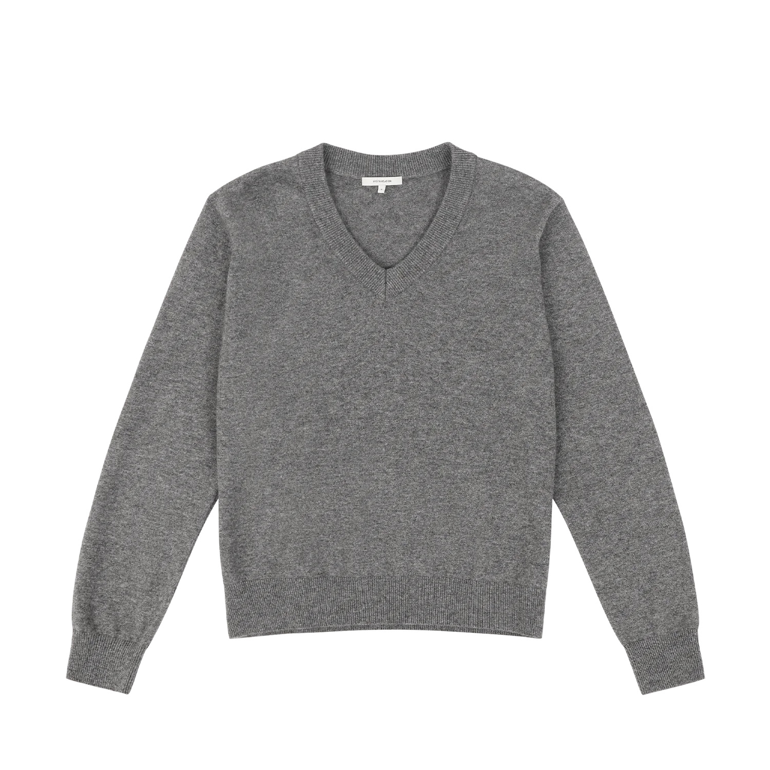 KNIT V-NECK CONCRETE - 1