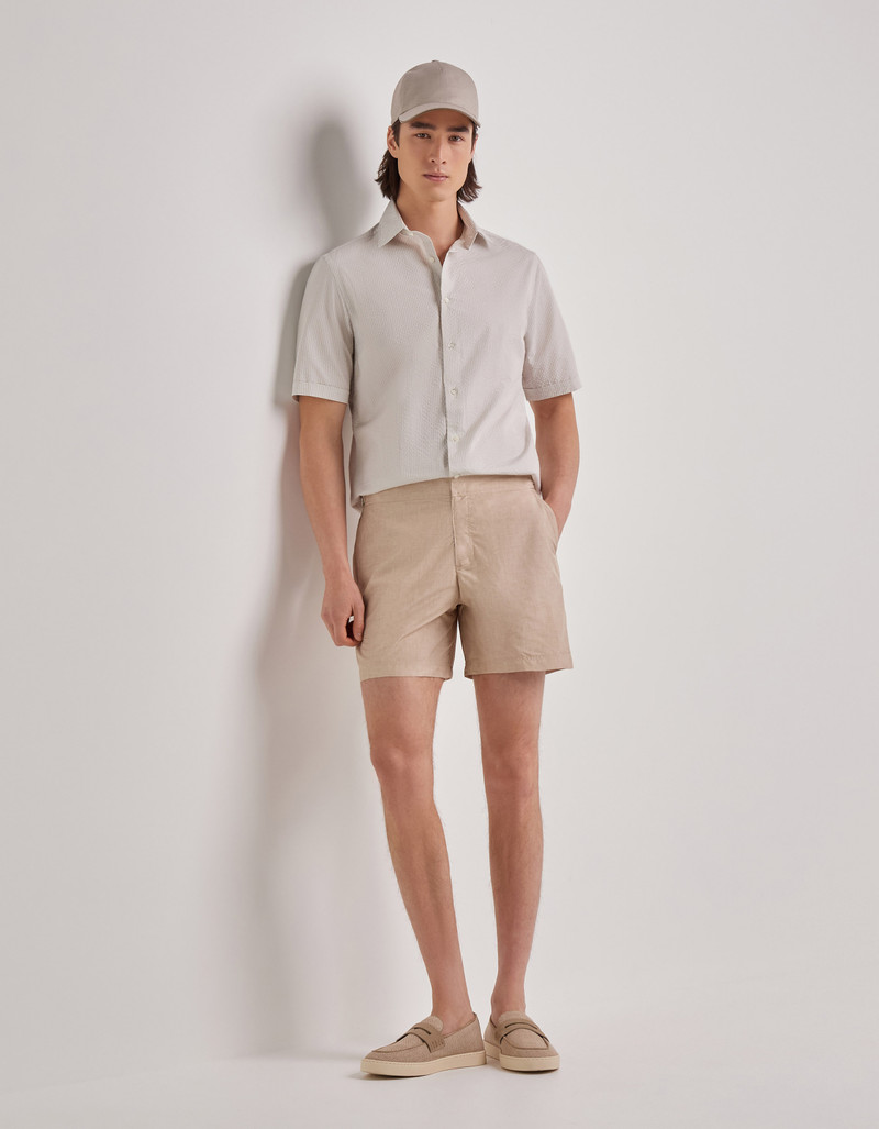 Canali BEIGE SWIM SHORTS IN TECHNICAL FABRIC WITH LOGOED SIDE BUCKLES outlook