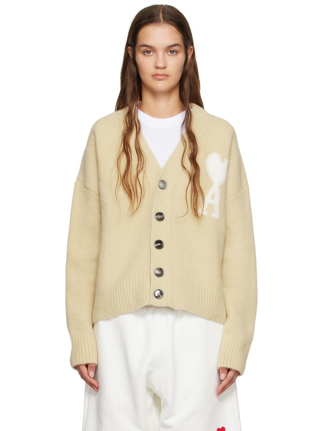 Beige Ami de Cœur Cardigan - 1