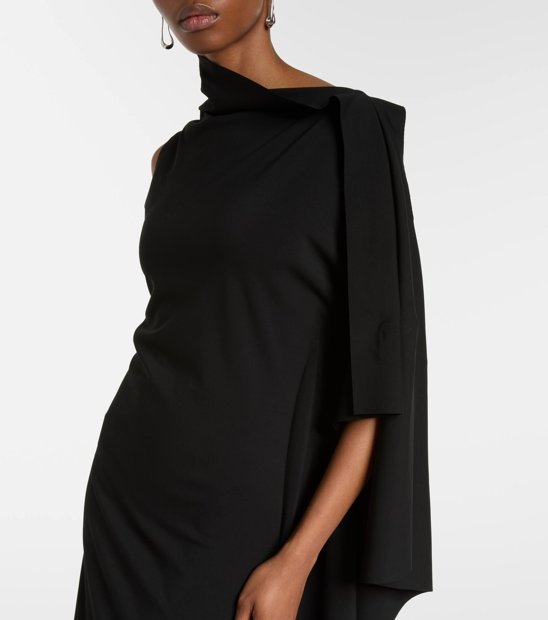 Draped asymmetric maxi dress - 5