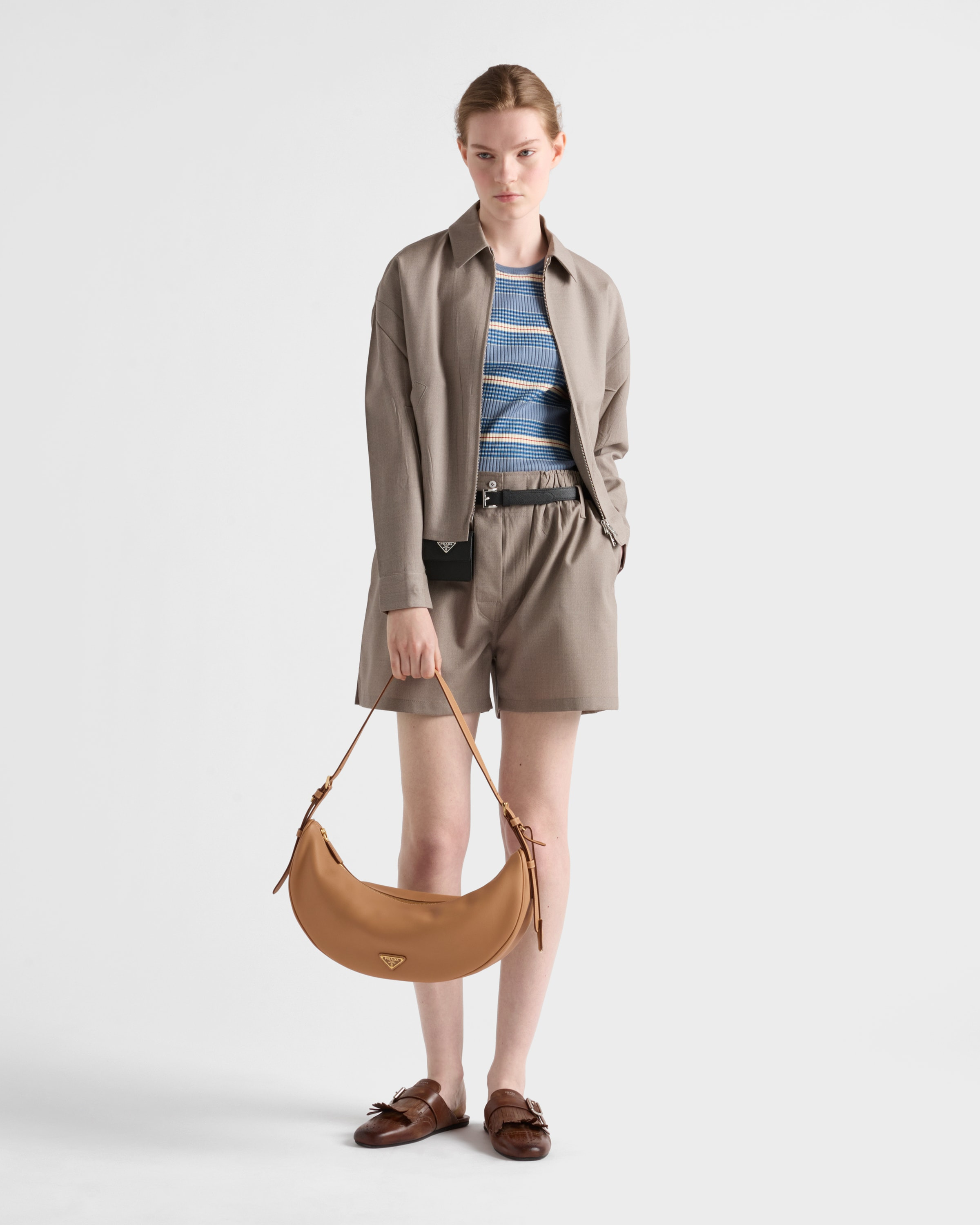 Prada Demi-lune large leather shoulder bag - 7
