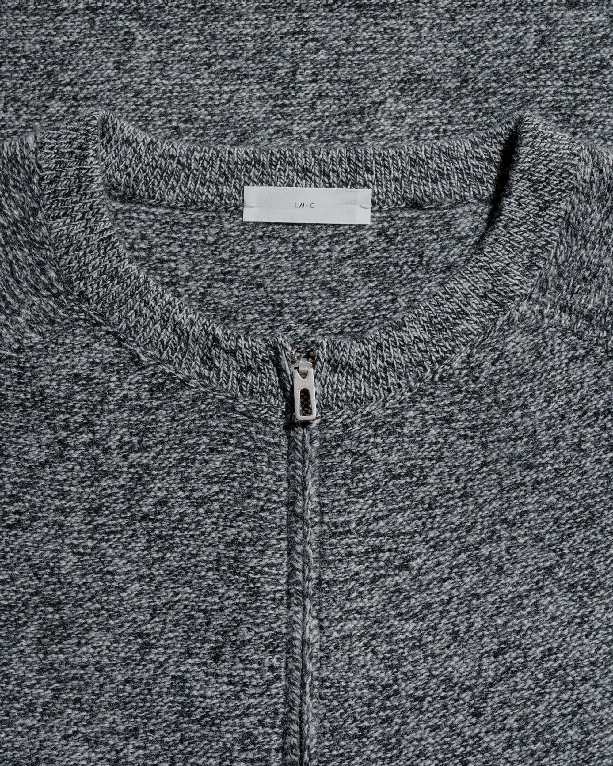Wool Link Zip Cardigan Black Twist - 5