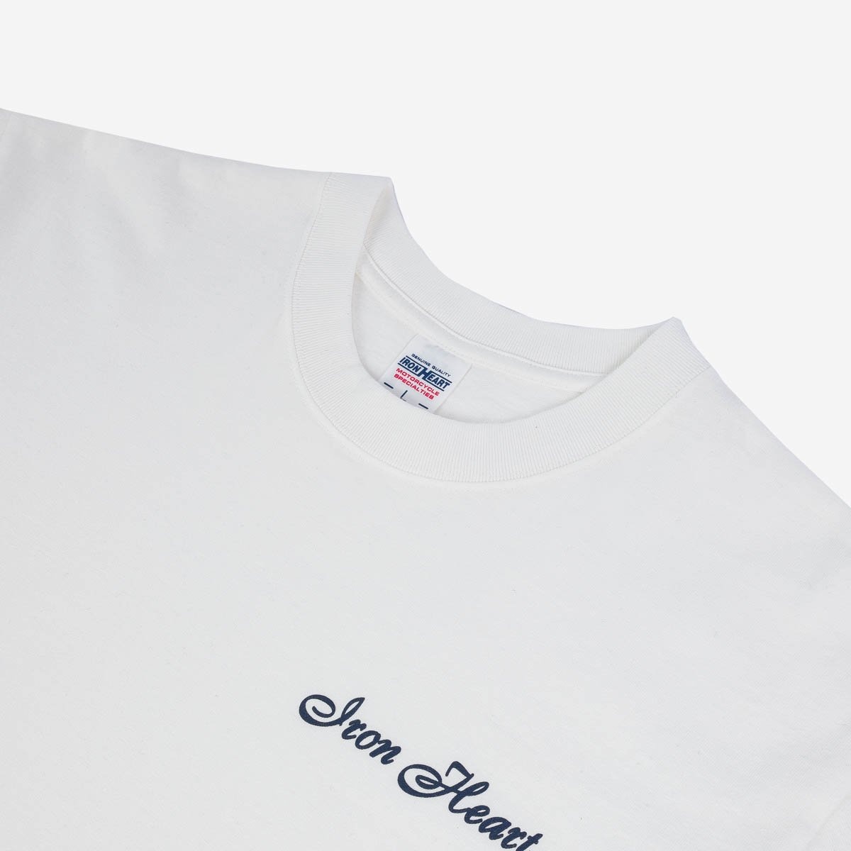 IHTL-2301-WHT 7.5oz Printed Loopwheel Crew Neck Long Sleeved T-Shirt - White - 6