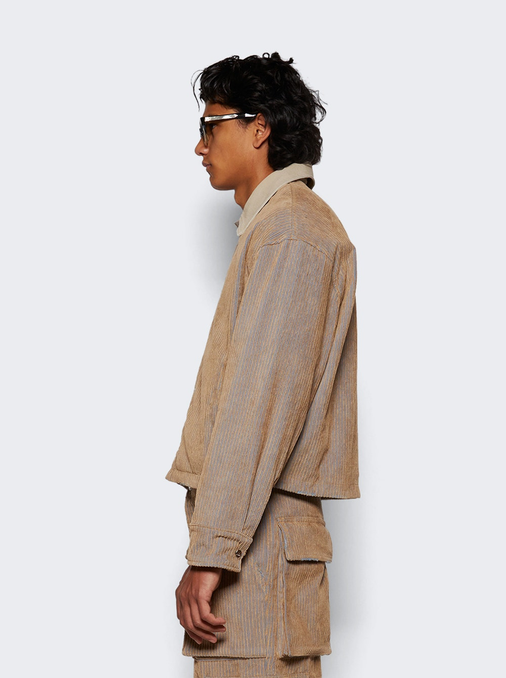 Corduroy Box Jacket Beige - 4