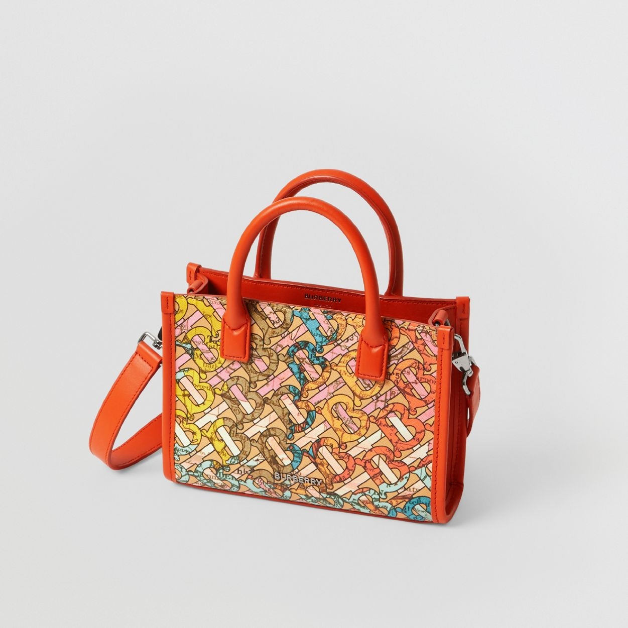 Mini Monogram Map Print and Leather Tote - 3