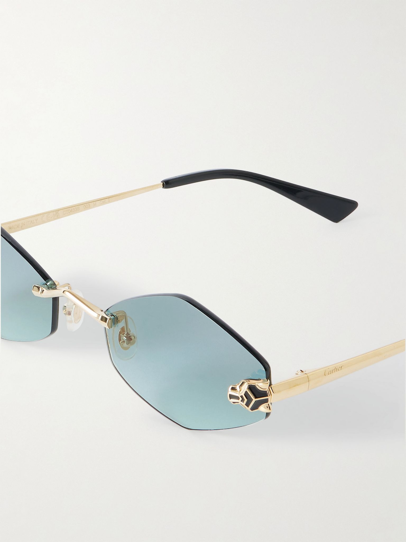 Panthère de Cartier Rimless Hexagon-Frame Gold-Tone Sunglasses Gold - 3