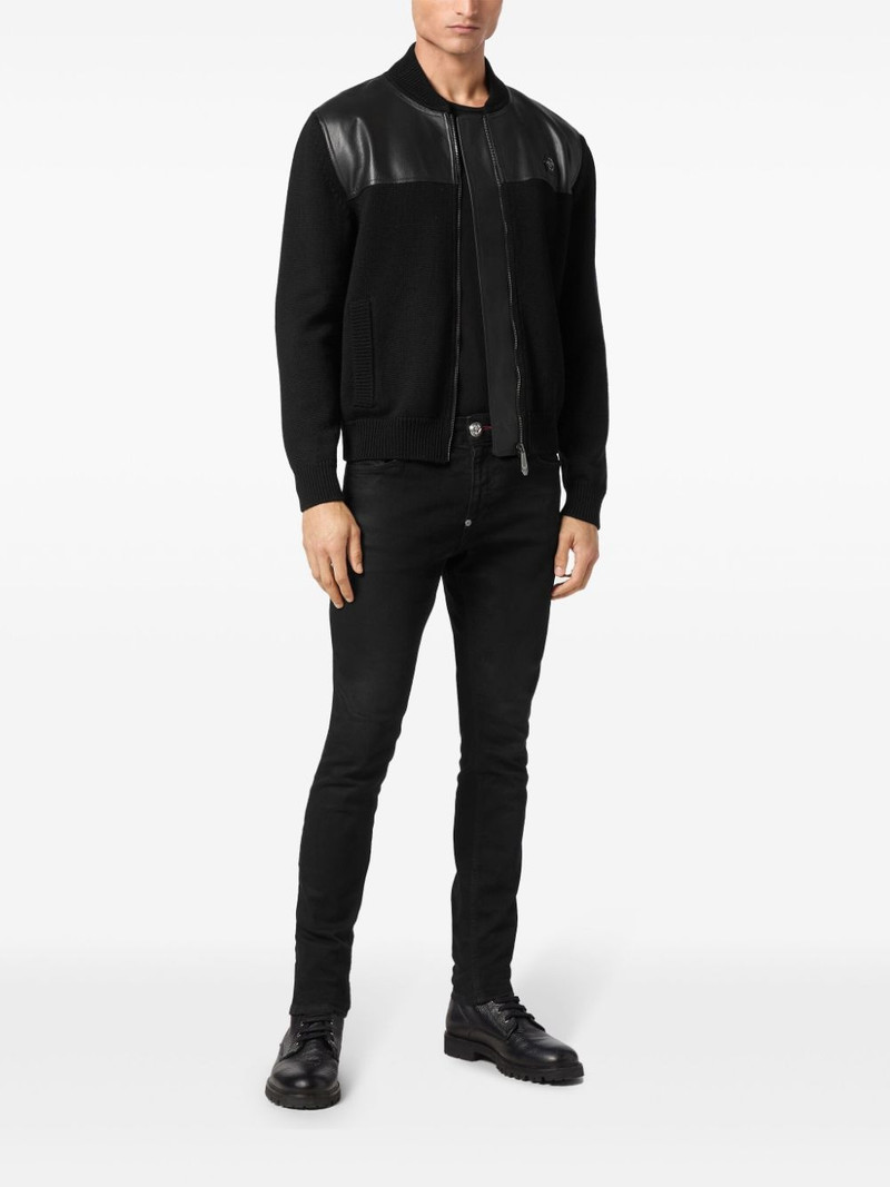 PHILIPP PLEIN merino wool Skull bomber jacket outlook