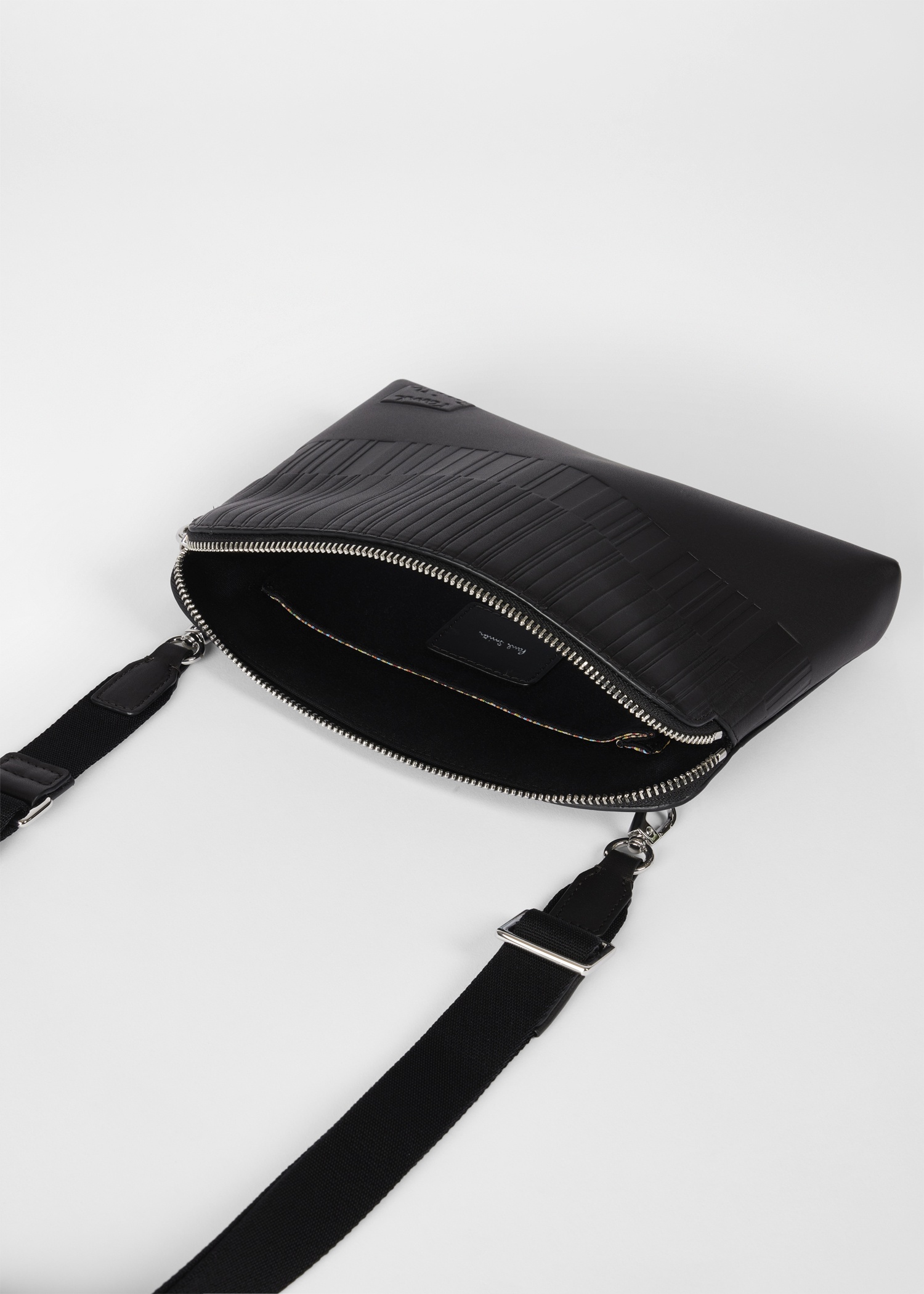 Dark Brown Leather 'Shadow Stripe' Cross-Body Bag - 3