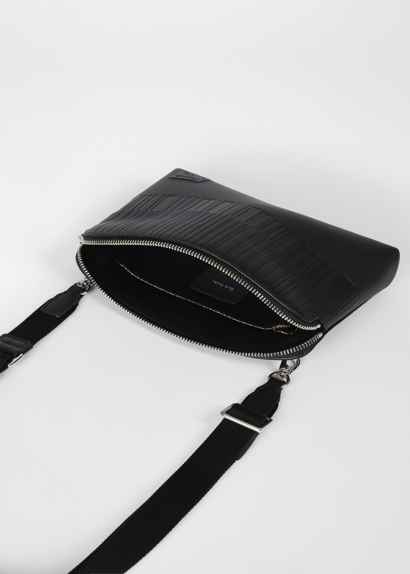 Dark Brown Leather 'Shadow Stripe' Cross-Body Bag 3