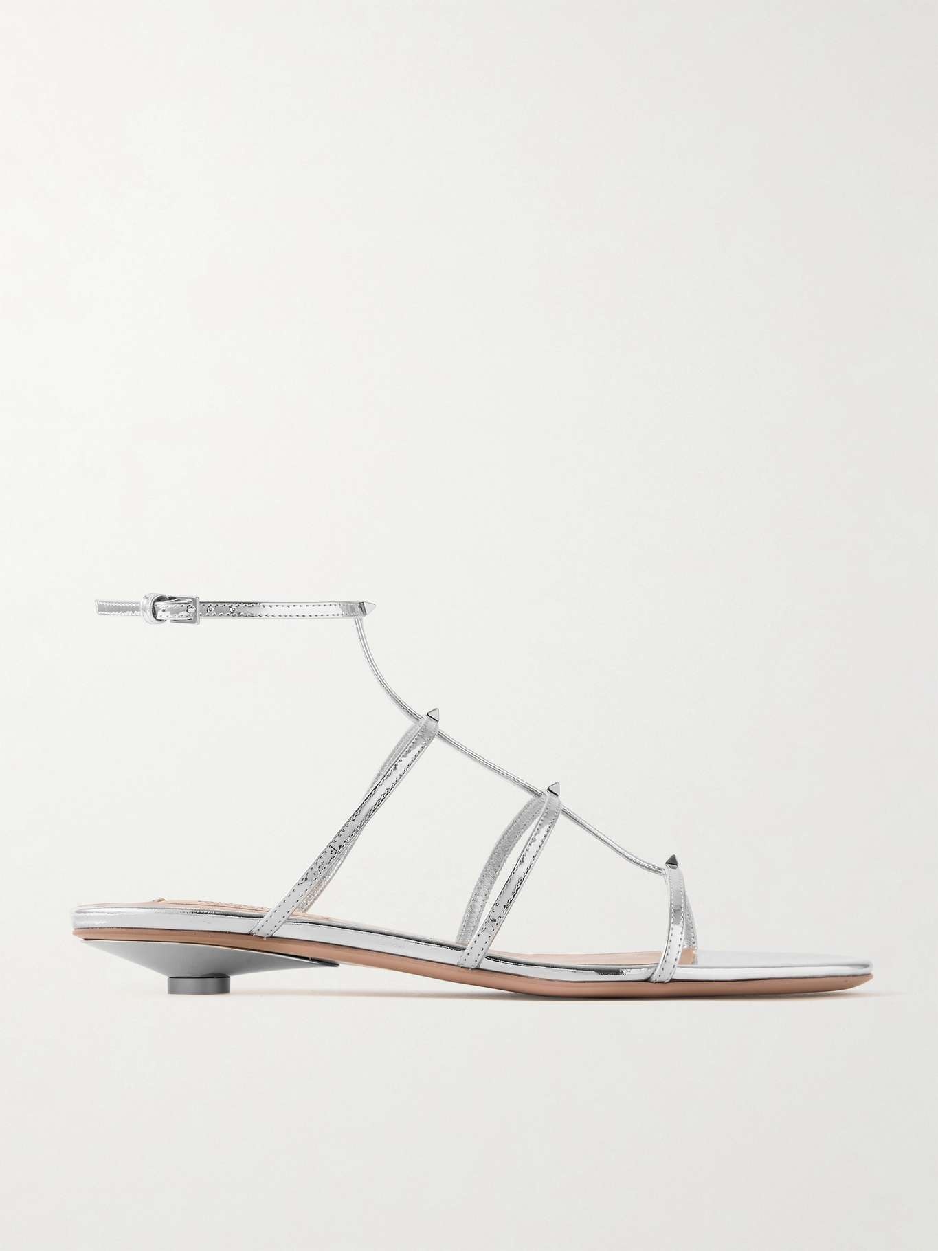 Rockstud Wispy 20 embellished mirrored-leather sandals - 1