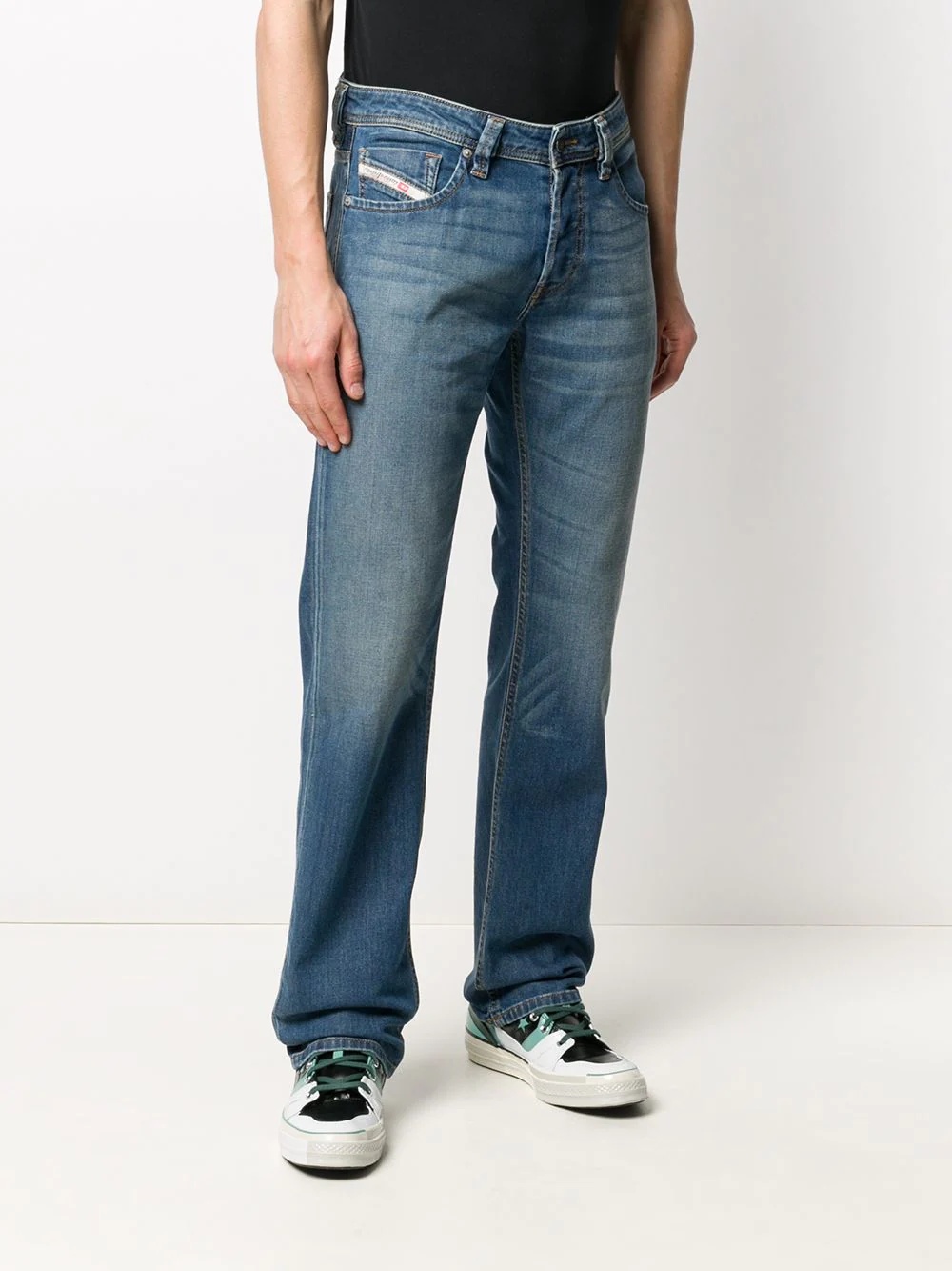 faded flare jeans - 3