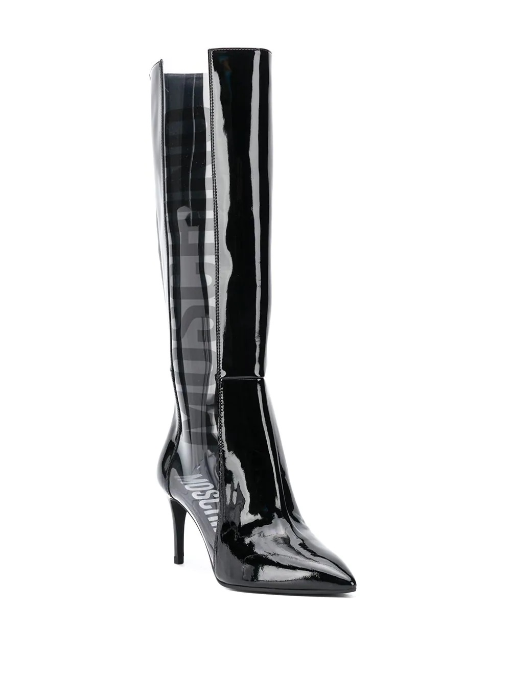 logo-panel knee-high boots - 2