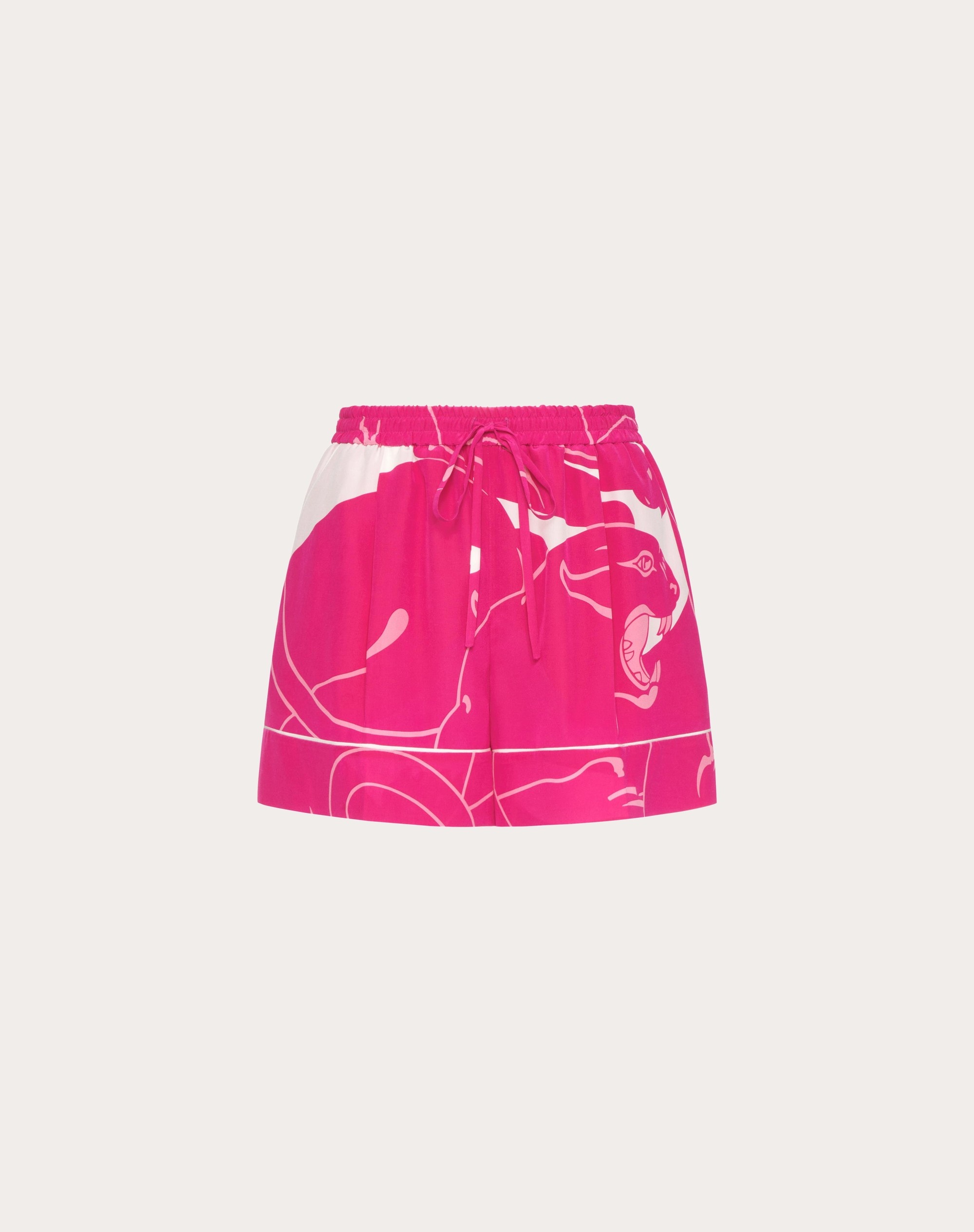 PANTHER CREPE DE CHINE SHORTS - 1