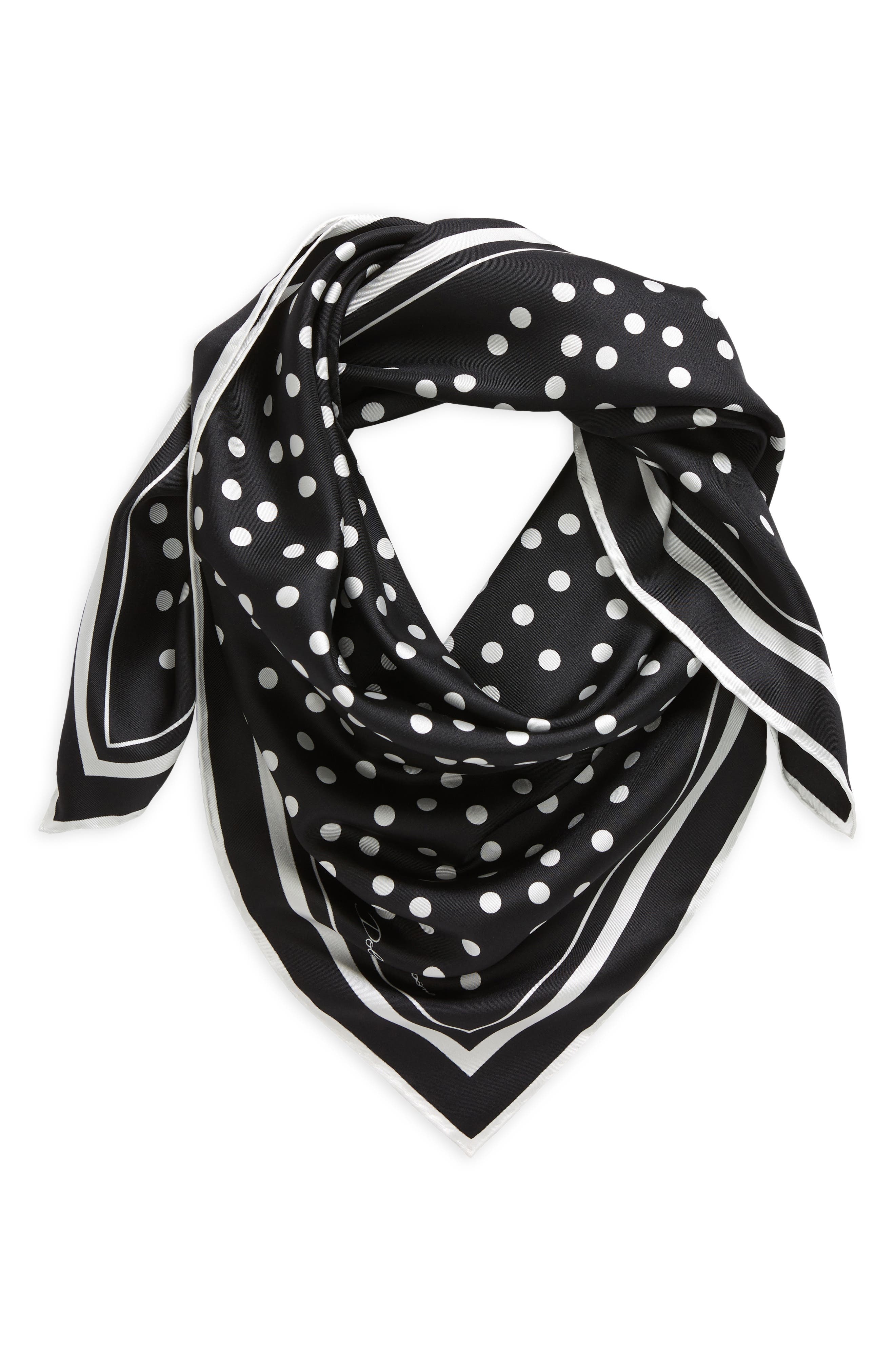 Polka Dot Silk Scarf - 3