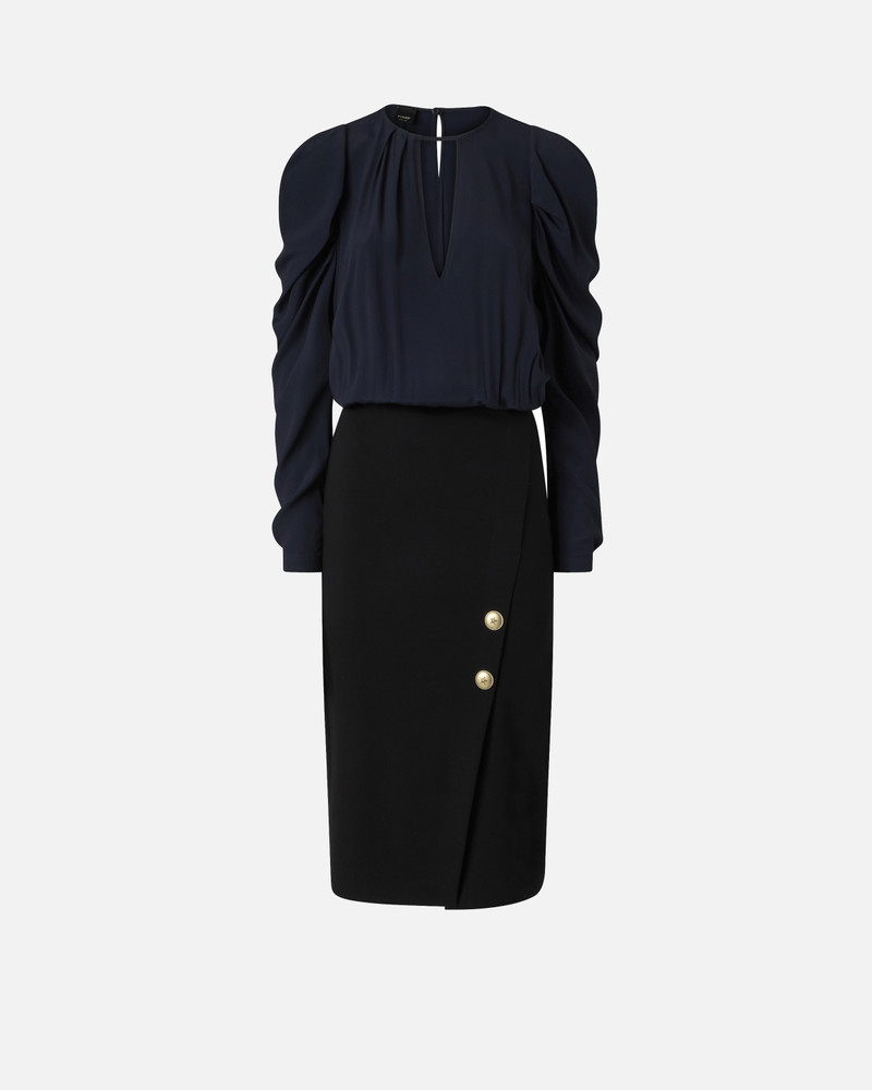 COMBINED FITTED CALF-LENGTH DRESS 1