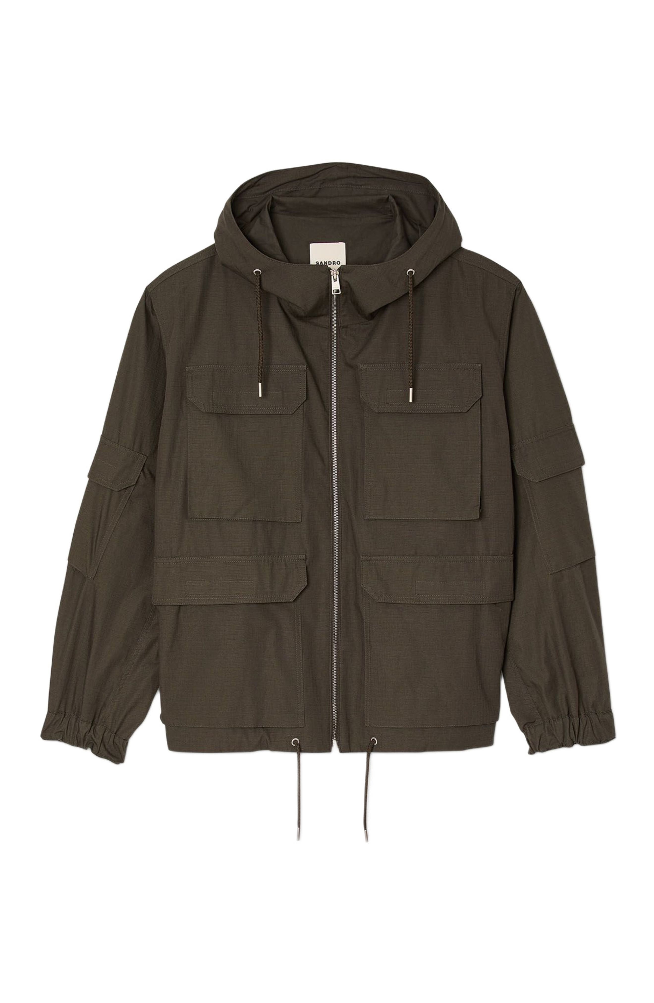SANDRO Hooded military parka in Dark Kaki. at Nordstrom - 7
