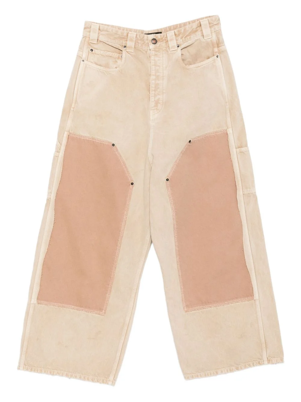 Ripped Off panelled cotton trousers - 1